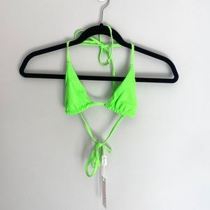 FRANKIE’S Acid Green Sky Triangle Bikini Top